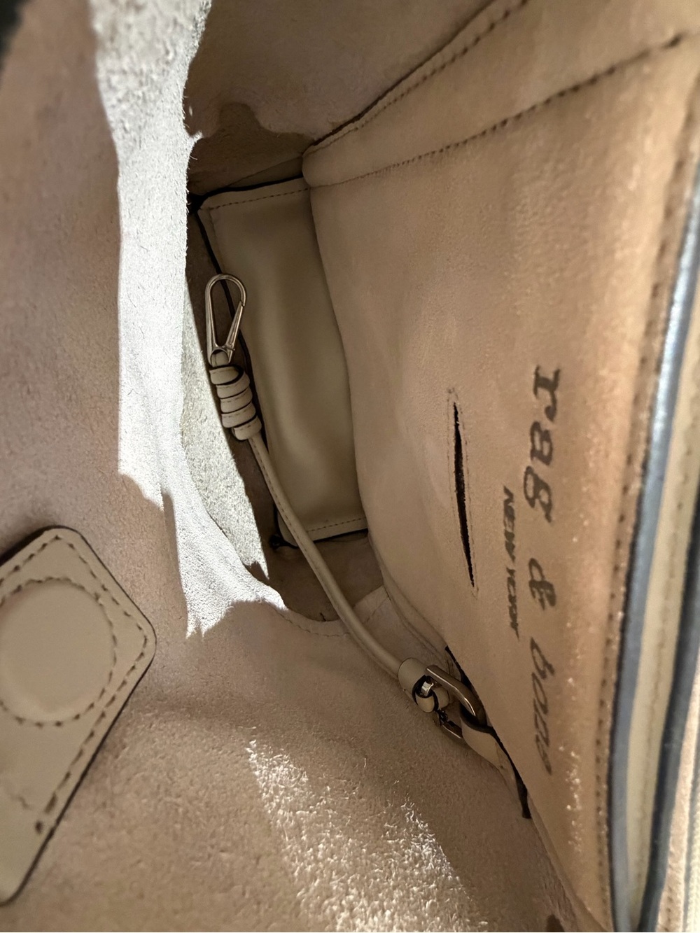 Rag & Bone Cream Leather and suede Crossbody Bag - Picture 8 of 14